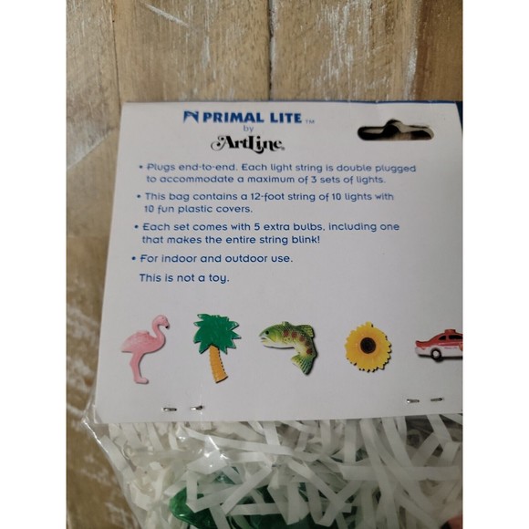 Vtg Fun Lights Flamingo Palm Tree Tropical Party Indoor Outdoor 12' String Light - Picture 9 of 11